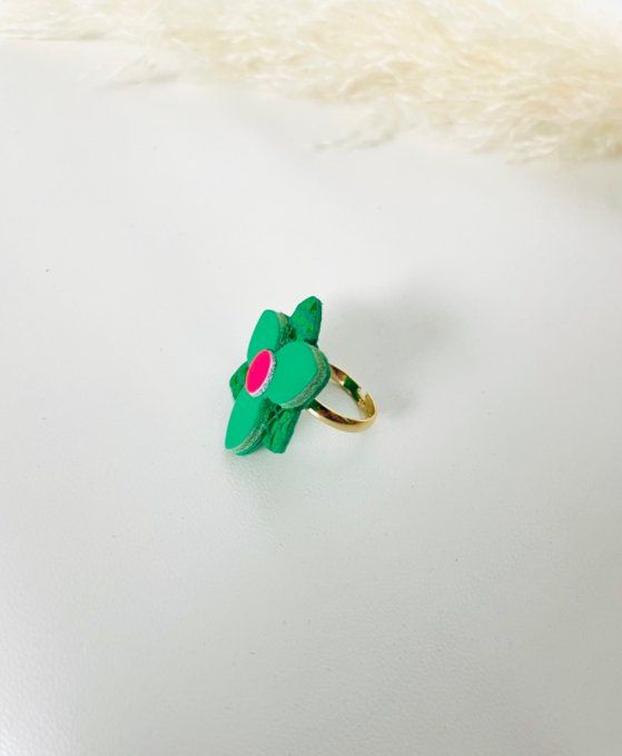 Bague Lumio Vert - Rose fluo