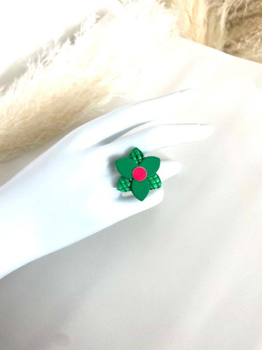 Bague Lumio Vert - Rose fluo