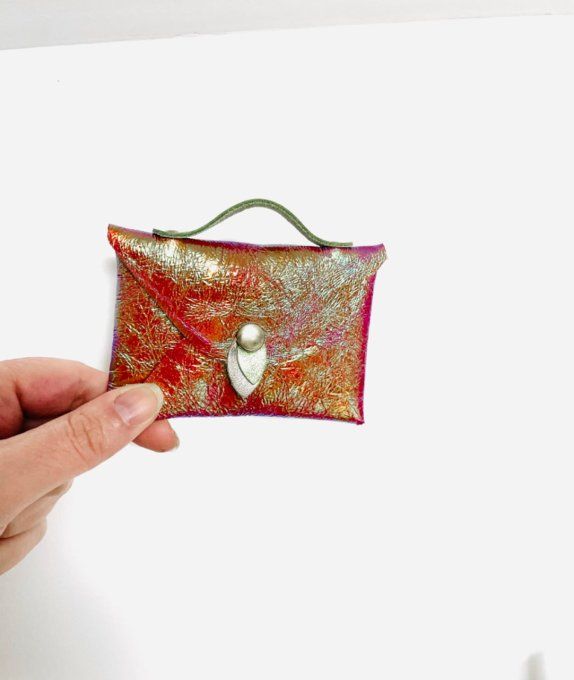 Porte cartes SATCHEL Rose Holographique