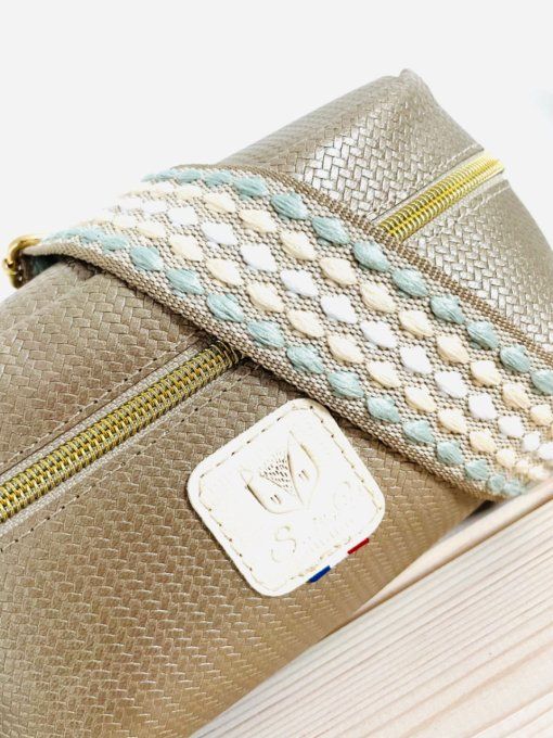 Sac Banana Beige effet tressé