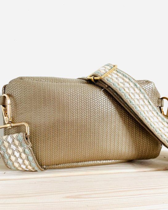 Sac Banana Beige effet tressé