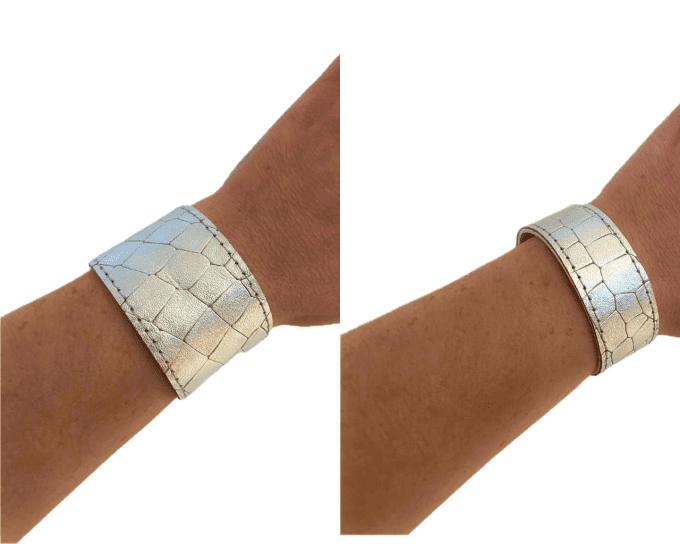 Bracelet Misti - Cuir Argent - 2 largeurs au choix