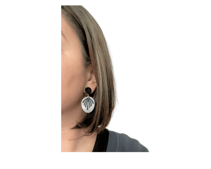 Boucles d'oreilles Clips Palmy cuir Argenté