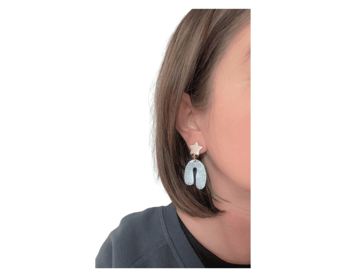 Boucles d'oreilles Clips Archy Bleu ciel