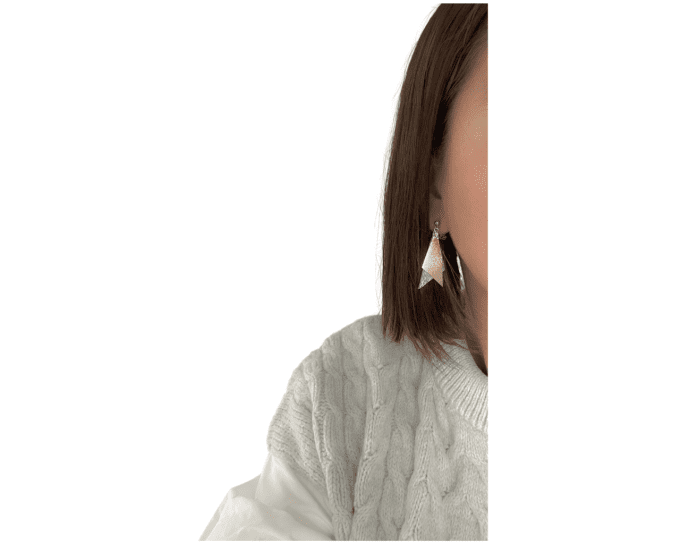 Boucles d'oreilles Clips Shark Argent-Or