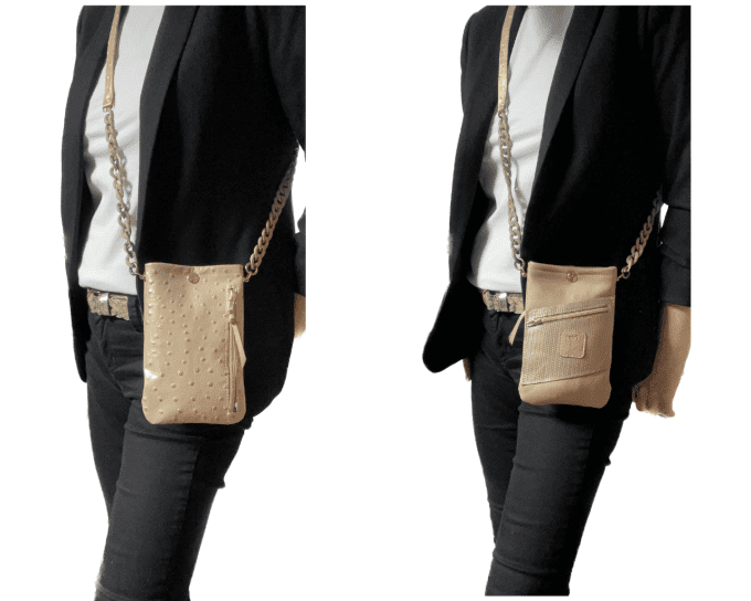 JUSTY Pochette Portefeuille Beige doré