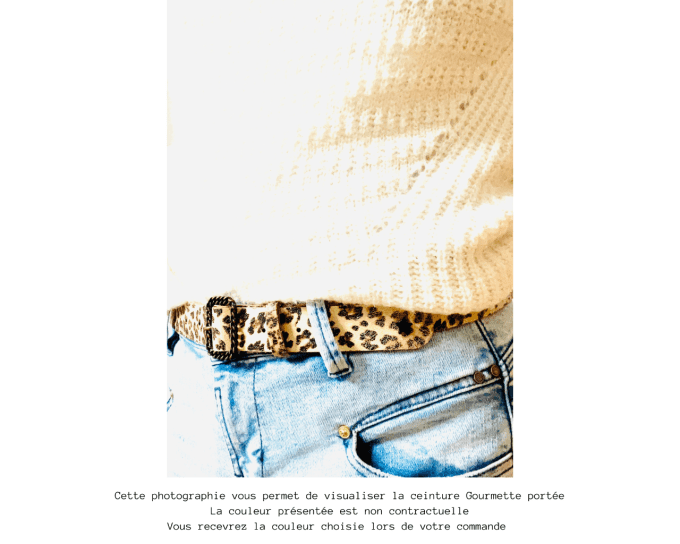 Ceinture cuir Gourmette Bleu