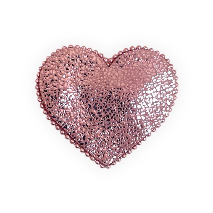 Broche Coeur perlée Rose