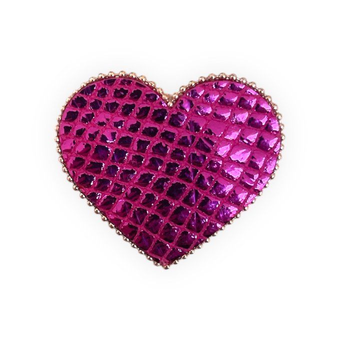 Broche Coeur perlée Rose