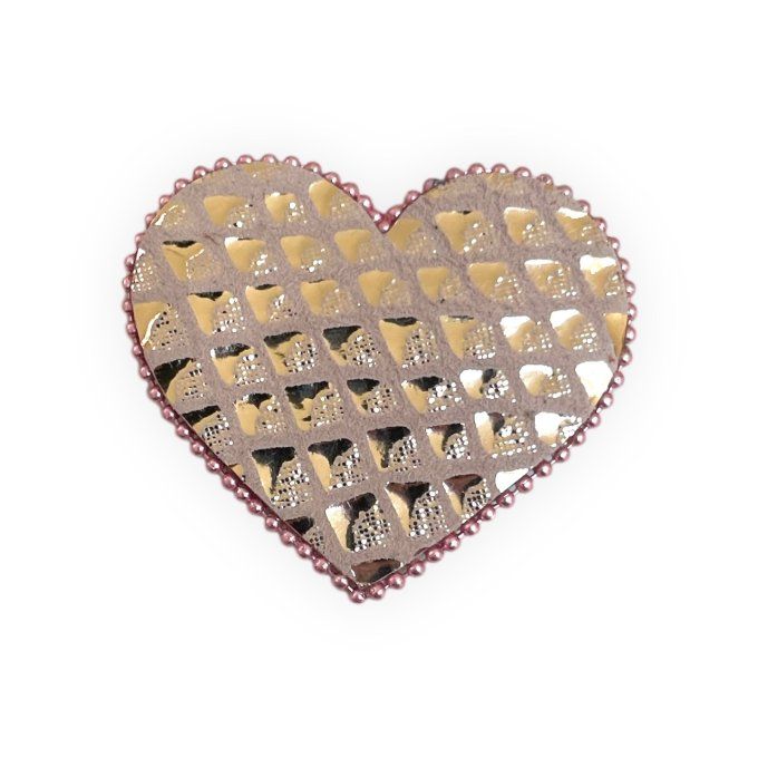 Broche Coeur perlée Rose