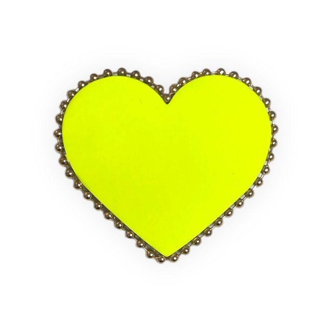 Broche Coeur perlée Néon