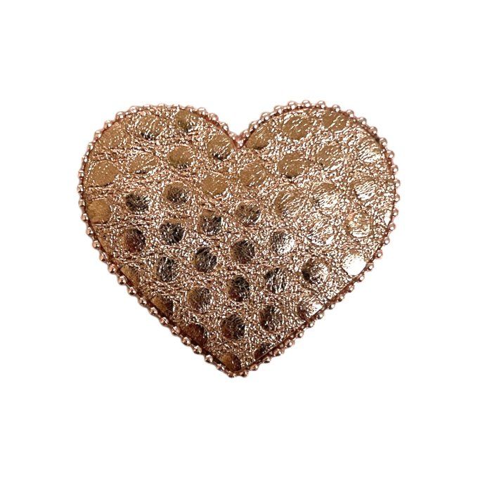 Broche Coeur perlée Doré