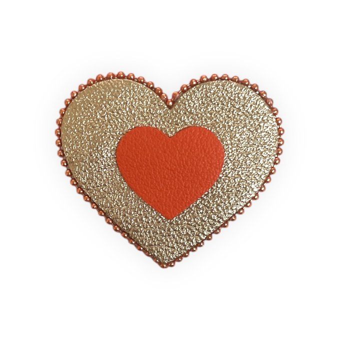 Broche Coeur perlée Doré