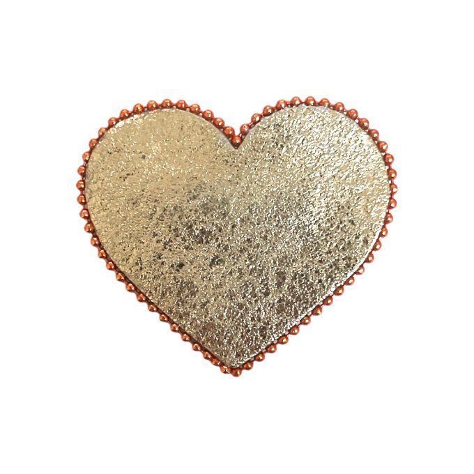 Broche Coeur perlée Doré