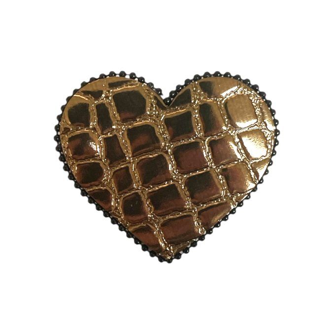 Broche Coeur perlée Doré