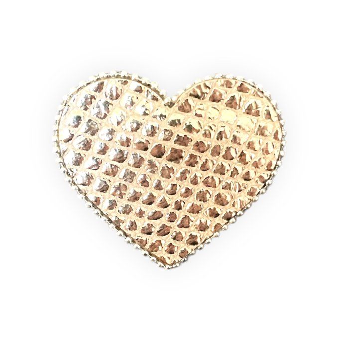 Broche Coeur perlée Doré