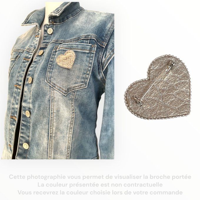 Broche Coeur perlée Doré