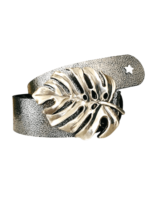Ceinture en cuir MONSTERA Argent
