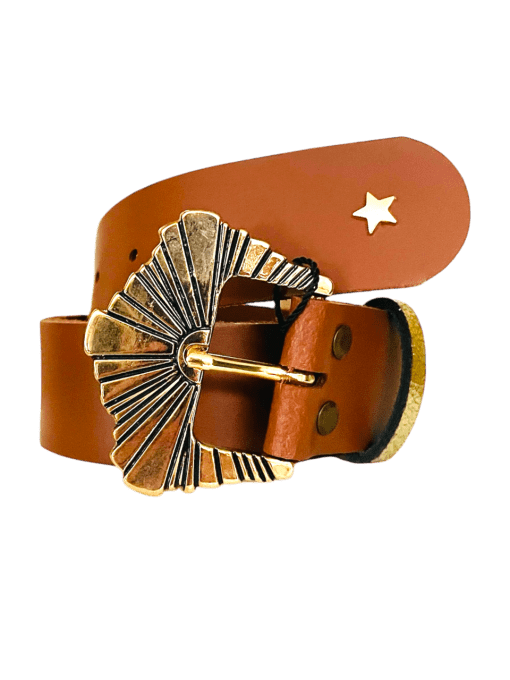 Ceinture en cuir SUNIA Camel