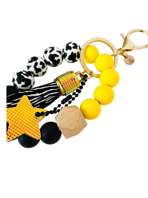 Bijou de sac - Porte clés Perles Jaune