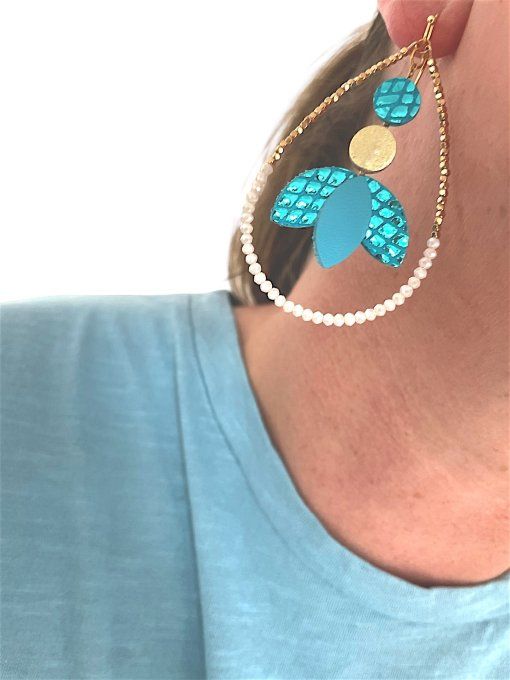 Boucles d'oreilles ANGELE Bleu