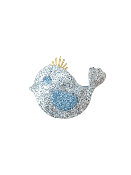 Broche PIOUPIDOU Argent Bleu