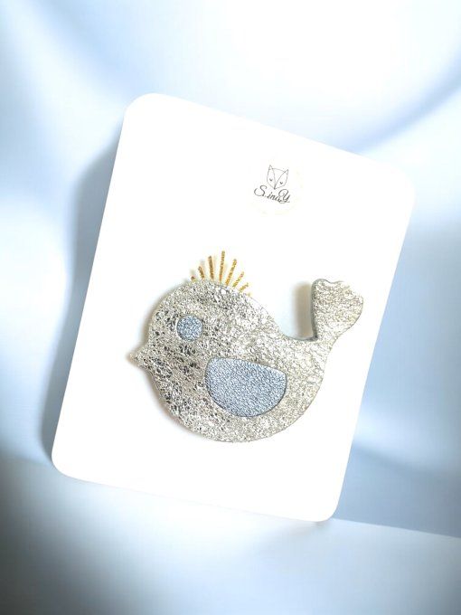 Broche PIOUPIDOU Argent Bleu