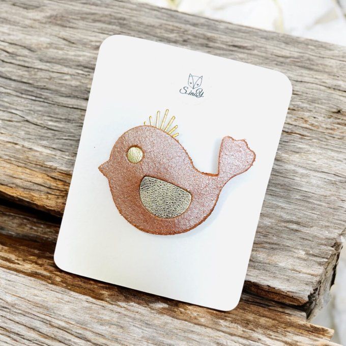 Broche PIOUPIDOU Pêche doré